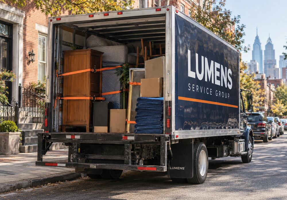 The loaded Lumens box truck