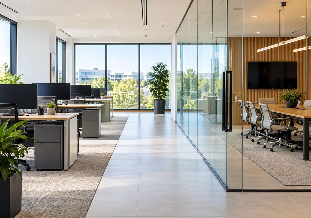 A clean, modern office interior