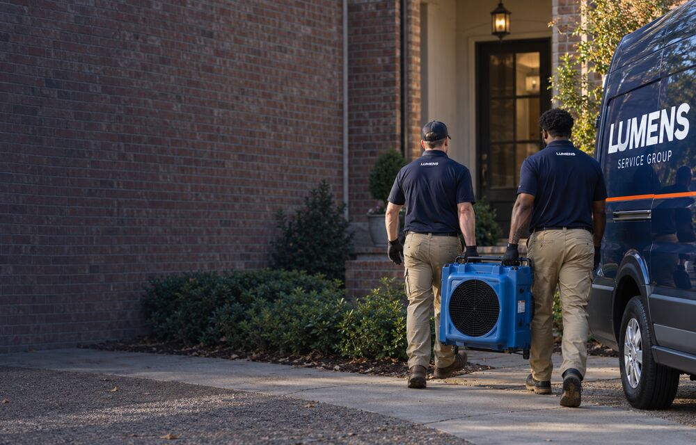 A Lumens crew arriving on site