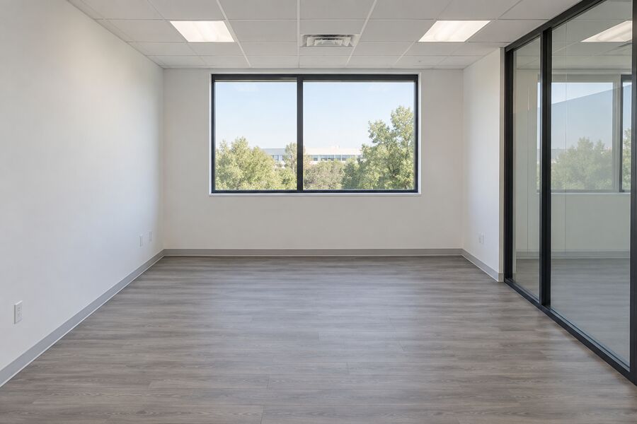 The same office cleaned and ready to occupy