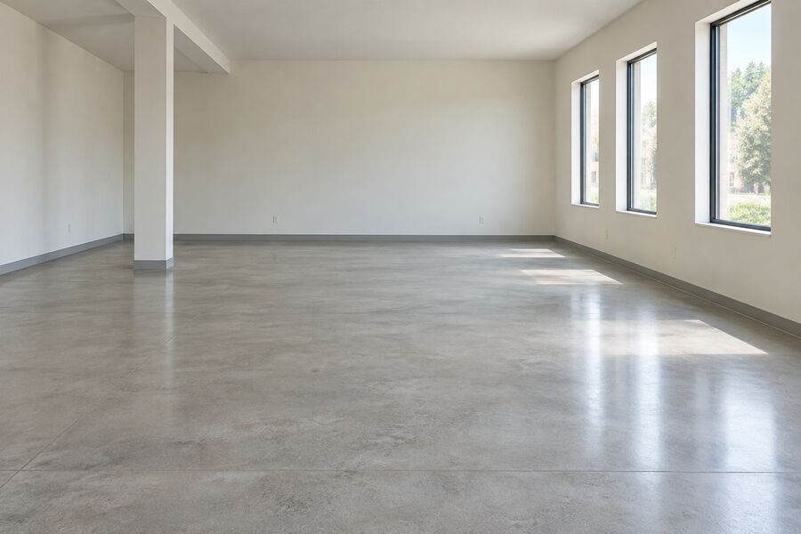 The same floor cleared and polished